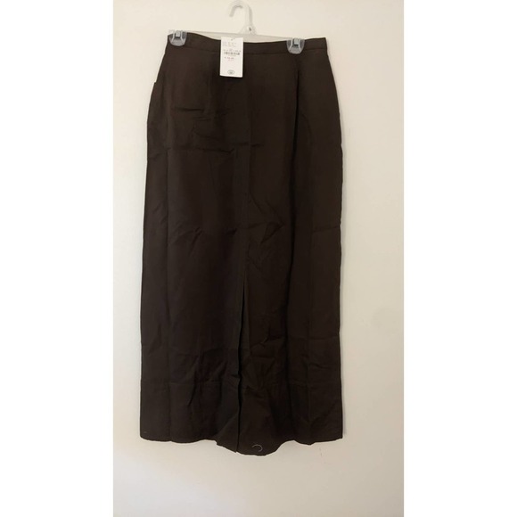 Laura Ashley Brown Maxi Skirt Cotton Size 12 (Runs Small) NWT - Picture 2 of 14